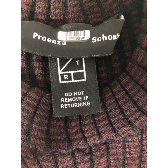 Proenza Schouler Space Dye Dress Ribbed Knit Long Sleeve Midi Multi Striped S - Picture 4 of 7